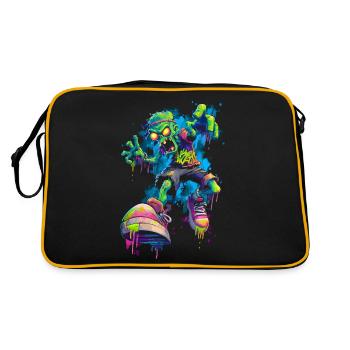 Neon Zombie Streetstyle Comic Skater Graffiti Look - Retro Bag - black/gold - Back