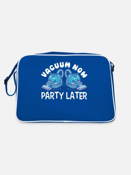 Reinigung Liebhaber Reinigungskraft - Retro Tasche - Blau/Weiß - Hinten