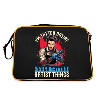 I'm Tattoo Artist Doing Tattooing Tattoo Studio - Retro Bag - black/gold - Back