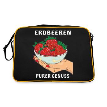 STRAWBERRIES HAND PURE ENJOYMENT - Retro Bag - black/gold - Back