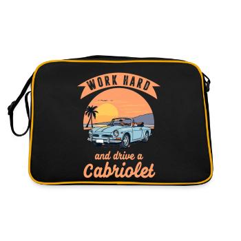 Work hard and drive a Cabriolet Spruch - Retro Bag - black/gold - Back