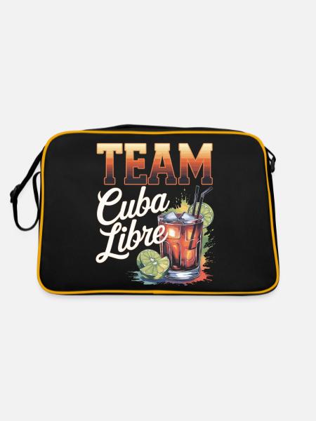 Cocktail Barkeeper Team Cuba Libre - Retro Tasche - Schwarz/Gold - Hinten