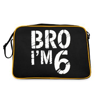 Bro, ich bin 6 – Coole Geburtstags-Design - Retro Tasche - Schwarz/Gold - Hinten