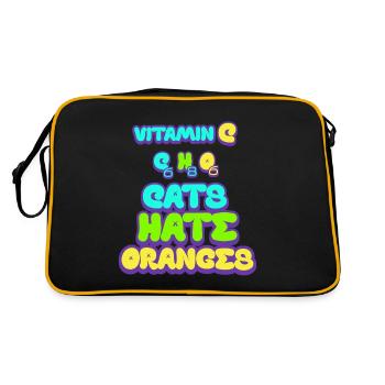 Cats Hate Vitamin C Oranges - Retro Bag - black/gold - Back