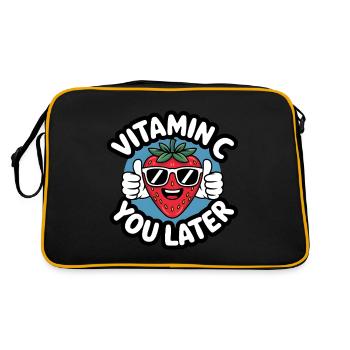 Vitamin C Fruit Funny Strawberry - Retro Bag - black/gold - Back