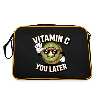 Funny Kiwifruit Vitamin C Fruit - Retro Bag - black/gold - Back