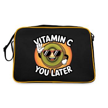 Funny Kiwi Vitamin C Fruit Kiwifruit - Retro Bag - black/gold - Back