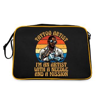 Tattoo Artist I'm An Artist With Tattoo Arts Lover - Retro Tasche - Schwarz/Gold - Hinten