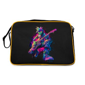 Colorful Rocker Comic Style Street Art Graphic - Retro Bag - black/gold - Back