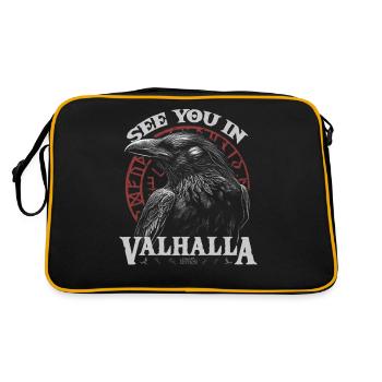 Valknut Viking Wir sehen uns in Walhalla See You - Retro Bag - black/gold - Back
