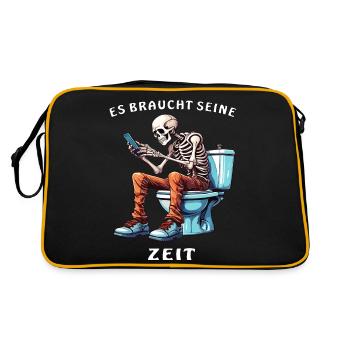 SKELETON TOILET SMARTPHONE - Retro Bag - black/gold - Back