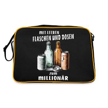 MIT FLASCHEN UND DOSEN ZUM MILLIONÄR - Retro Tasche - Schwarz/Gold - Hinten