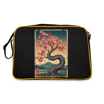 Cerisier en fleurs Japon Esthétique - Sac Retro - noir/or - Dos