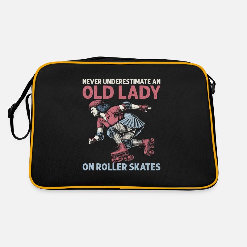 Never Underestimate An Old Lady Skating Roller Der Retro Bag