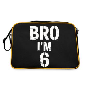 Bro, ich bin 6 – Coole Geburtstags-Design - Retro Tasche - Schwarz/Gold - Hinten