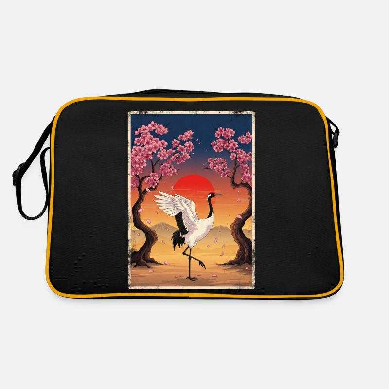 Grue japonaise Fleur de cerisier Sac Retro