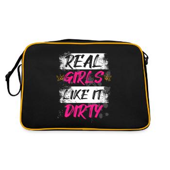 Les vraies filles l’aiment sale Schlammlauf Mud Run Muddy - Sac Retro - noir/or - Dos