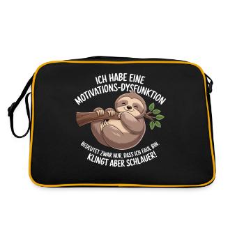Ich habe eine Motivations-Dysfunktion - Retro Tasche - Schwarz/Gold - Hinten