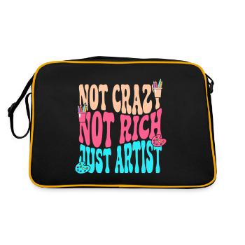 Artist Painter Graphic Not Crazy Rich Just Artist - Retro Tasche - Schwarz/Gold - Hinten