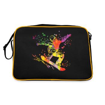 Snowboarder Snowboarding Snowboard - Retro Bag - black/gold - Back