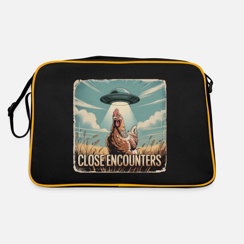 Close Encounter Chicken UFO Field Retro Bag