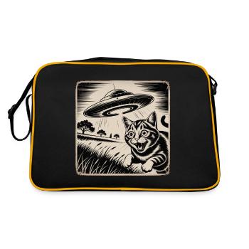 Aventure de rencontre entre chat et OVNI - Sac Retro - noir/or - Dos