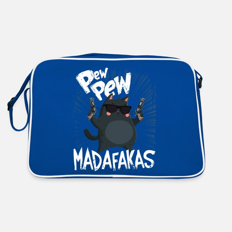 Pew Pew Madafakas Drôle de chat avec dicton Sac Retro