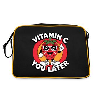 Vitamin C Fruit Funny Strawberry - Retro Bag - black/gold - Back