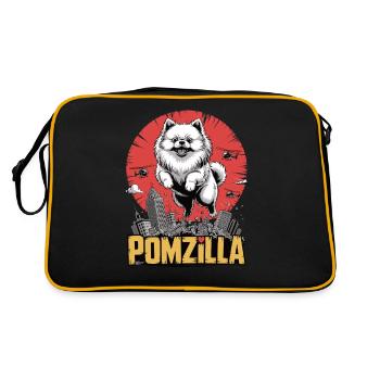 Pomzilla – Flausch, Panik, Weltuntergang - Retro Tasche - Schwarz/Gold - Hinten
