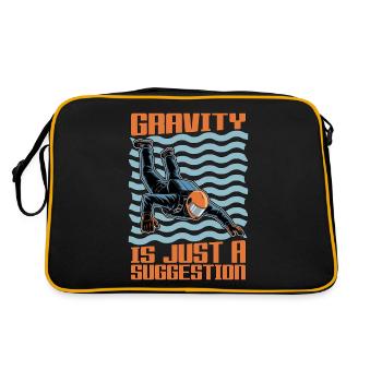 Skydiving Gravity Is Just A Suggestion Parachuting - Retro Bag - black/gold - Back
