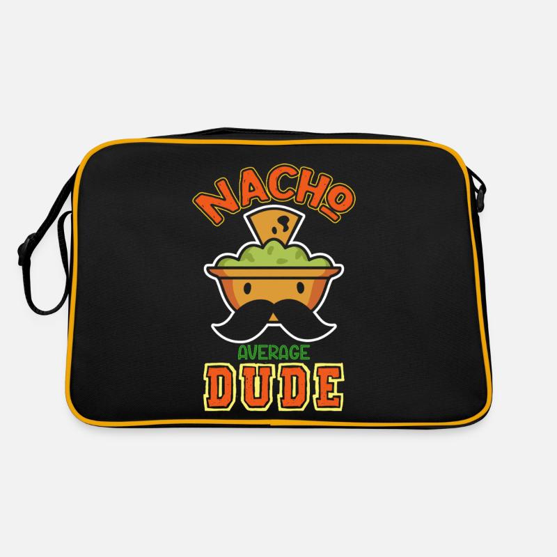 Nacho Average Dude Funny Quote Design - Retro Bag - black/gold