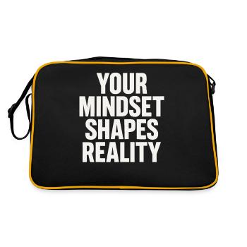 Dein Mindset Formt Die Realität - Retro Tasche - Schwarz/Gold - Hinten
