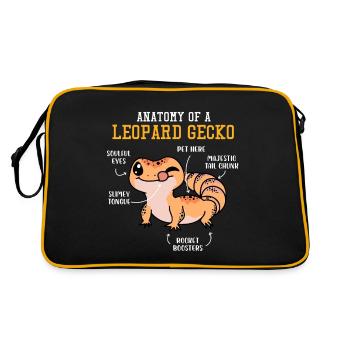 Drôle de conception de gecko léopard - Sac Retro - noir/or - Dos