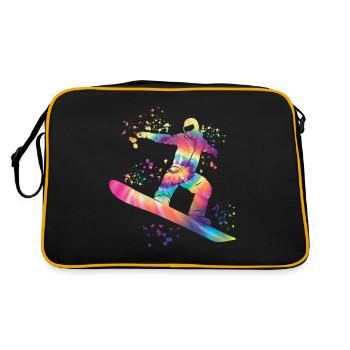 Snowboarder Snowboarding Snowboard - Retro Bag - black/gold - Back