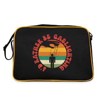 Gaslighter I'd Rather Be Gaslighting - Retro Tasche - Schwarz/Gold - Hinten