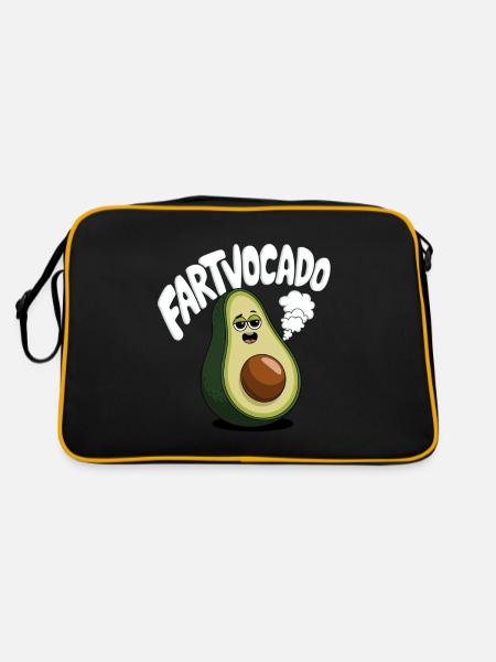 Drôle d’avocat pet pet fartvocado - Sac Retro - noir/or - Dos
