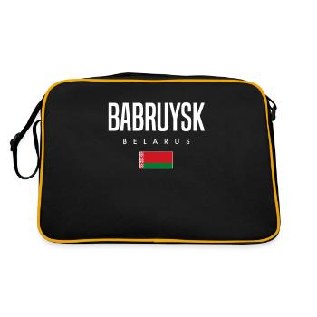 Babruysk, Belarus, Belarus - Retro Bag - black/gold - Back
