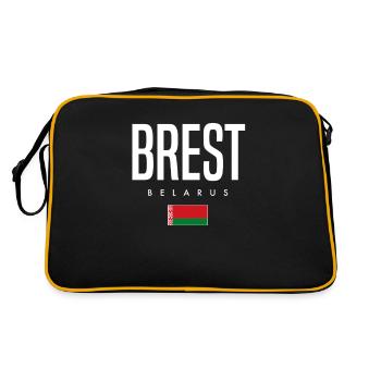 Brest Belarus Weißrussland - Retro Bag - black/gold - Back