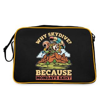 Parachutisme Pourquoi le parachutisme parce que le Base Jump Lover - Sac Retro - noir/or - Dos