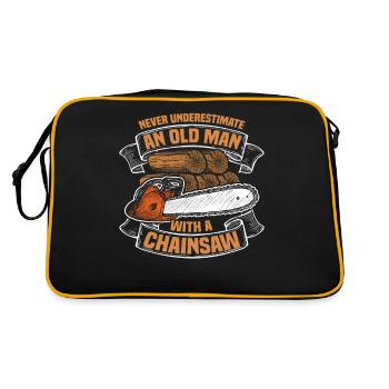 Un vieil homme bûcheron forestier coupeur de bois - Sac Retro - noir/or - Dos
