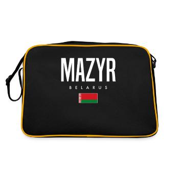 Mazyr, Belarus, Belarus - Retro Bag - black/gold - Back