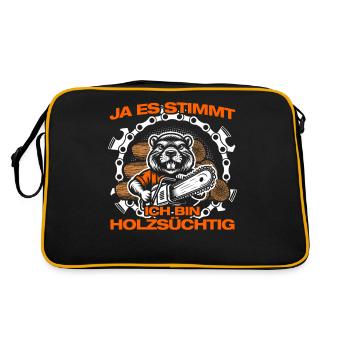 Wood Addict Bûcheron Forester Forestier - Sac Retro - noir/or - Dos