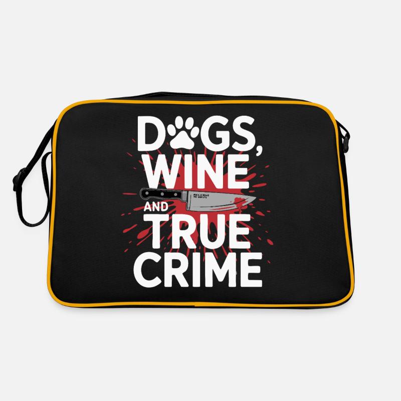 Chiens, vin et true crime – Funny Design Sac Retro
