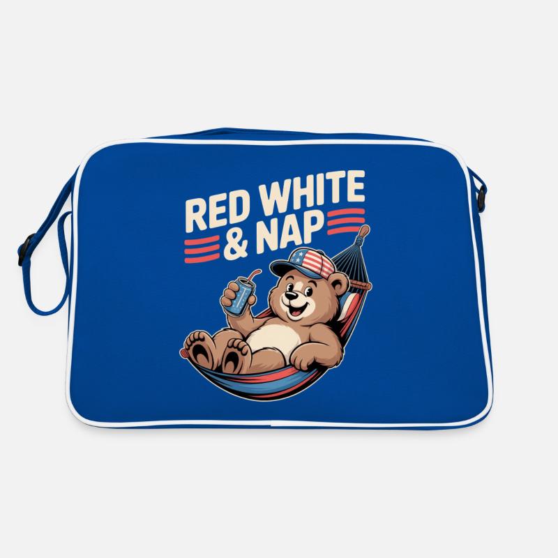4. Juli Väter Roter Weißer & Nickerchen Retro Tasche