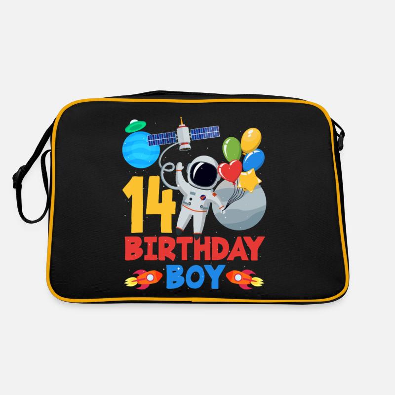 14 Geburtstag Junge Astronaut Weltraum Abenteuer Retro Tasche