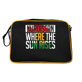 Kurdistan Where The Sun Rises Kurd Kurds - Retro Bag - black/gold - Back