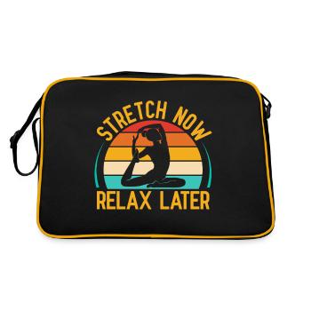 Yoga Étirement Maintenant Se détendre Plus tard Yoga drôle - Sac Retro - noir/or - Dos