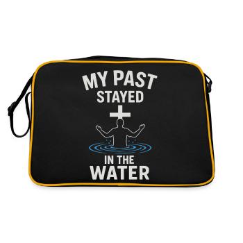 Getauft: Meine Vergangenheit Blieb Im Wasser - Retro Tasche - Schwarz/Gold - Hinten