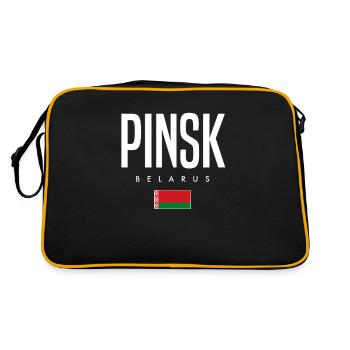 Pinsk Belarus Weißrussland - Retro Bag - black/gold - Back