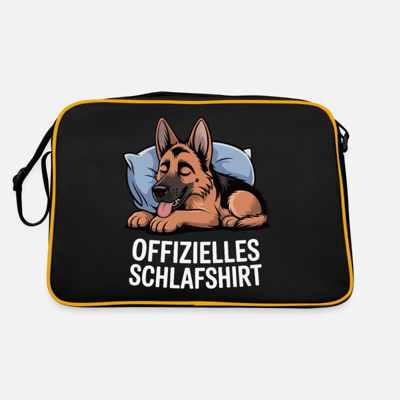 Offizielles Schlafshirt Schaeferhund Retro Tasche